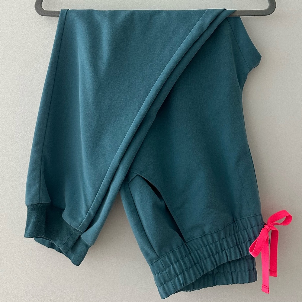 Figs Hydrogreen Joggers with Pink Accent